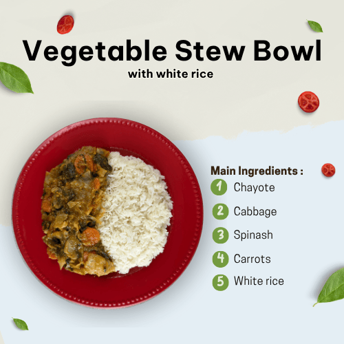 Haitian-style stew vegetables with white rice